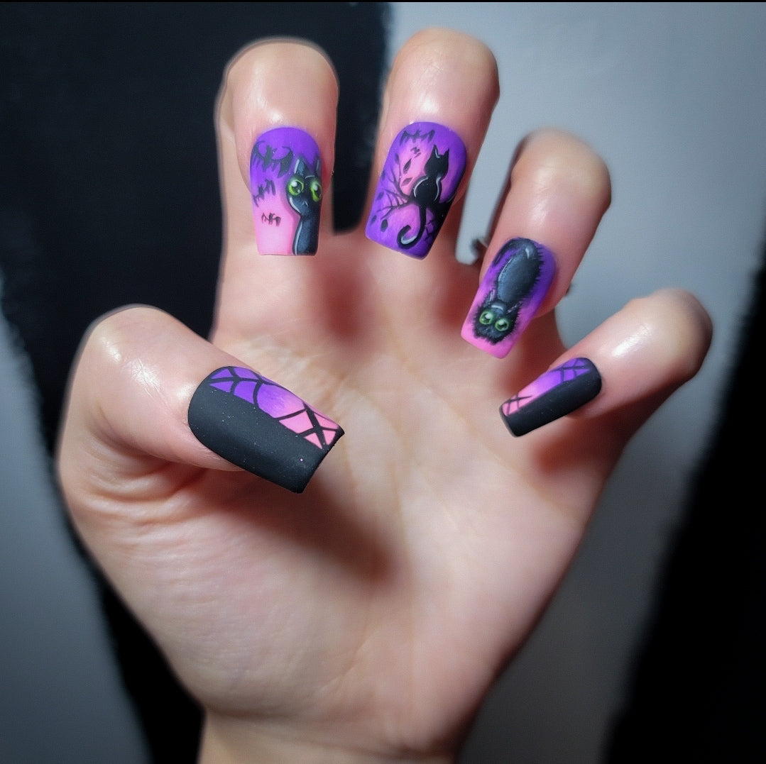 Cats and Bats Press on Nail Set
