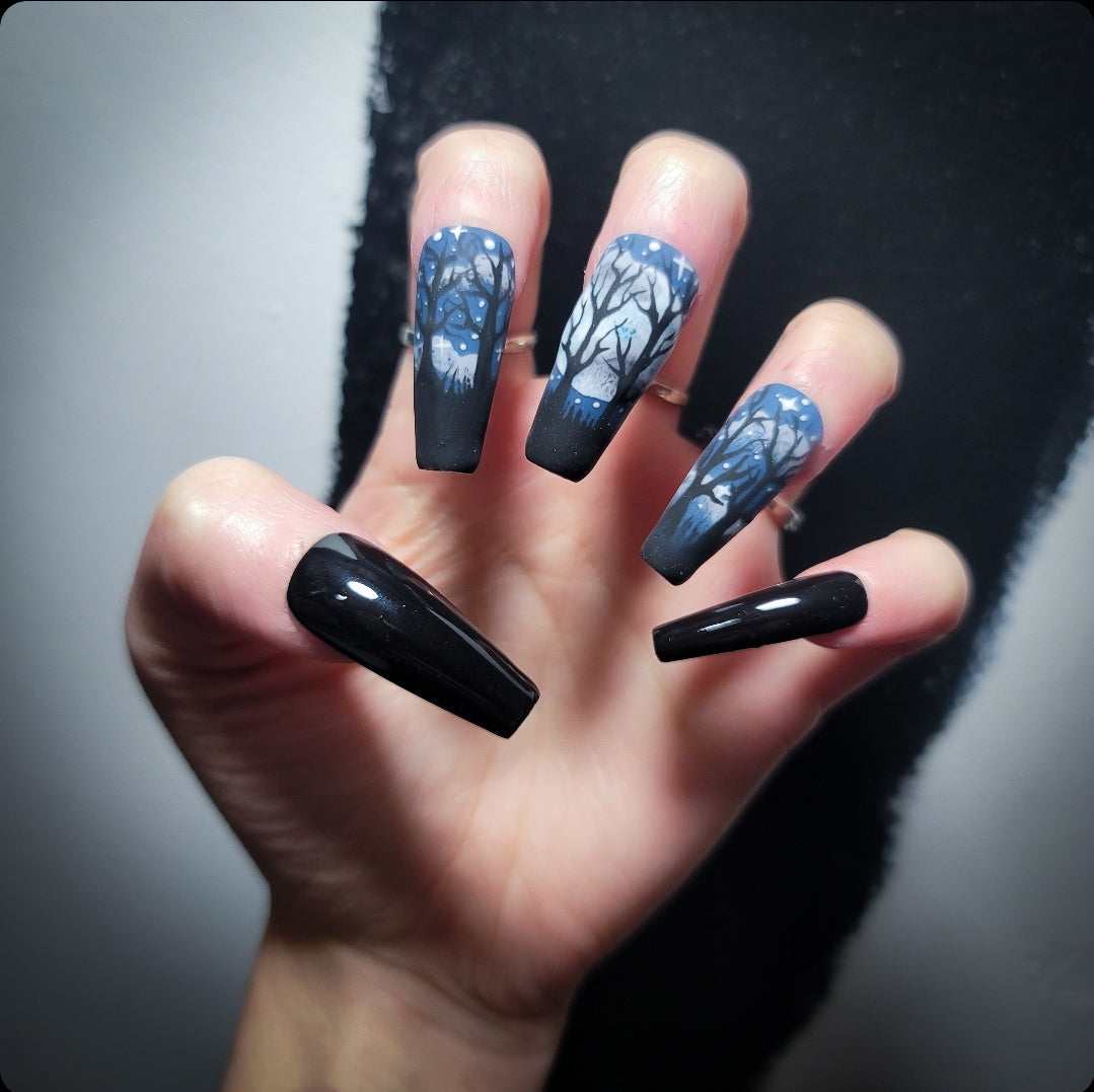 Nightfall (Glow in the Dark) Press on Nail Set