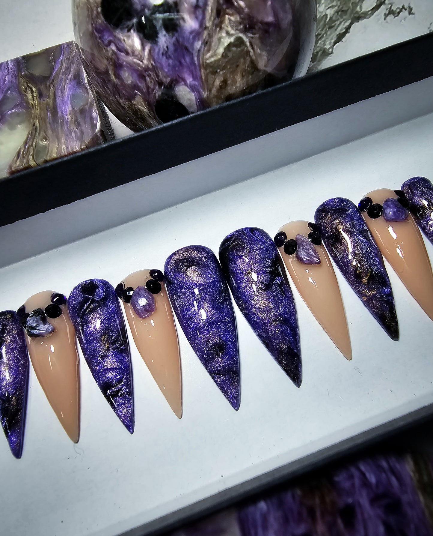 Charoite Press on nail set