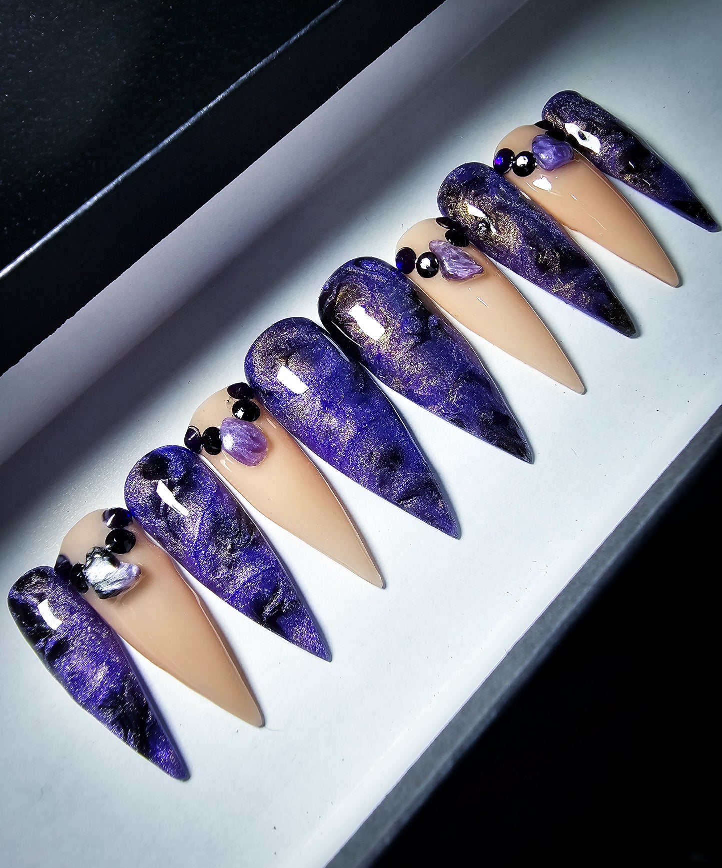 Charoite Press on nail set