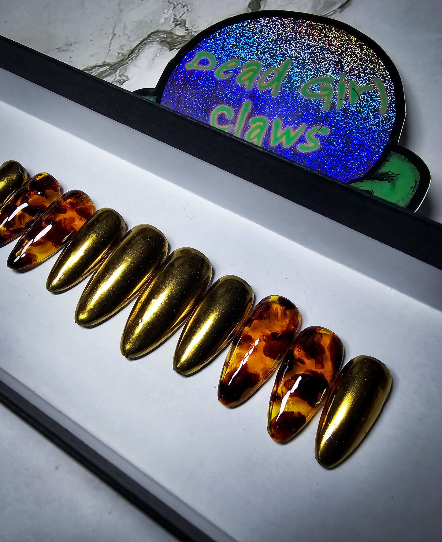 Tortoiseshell Press on Nail Set
