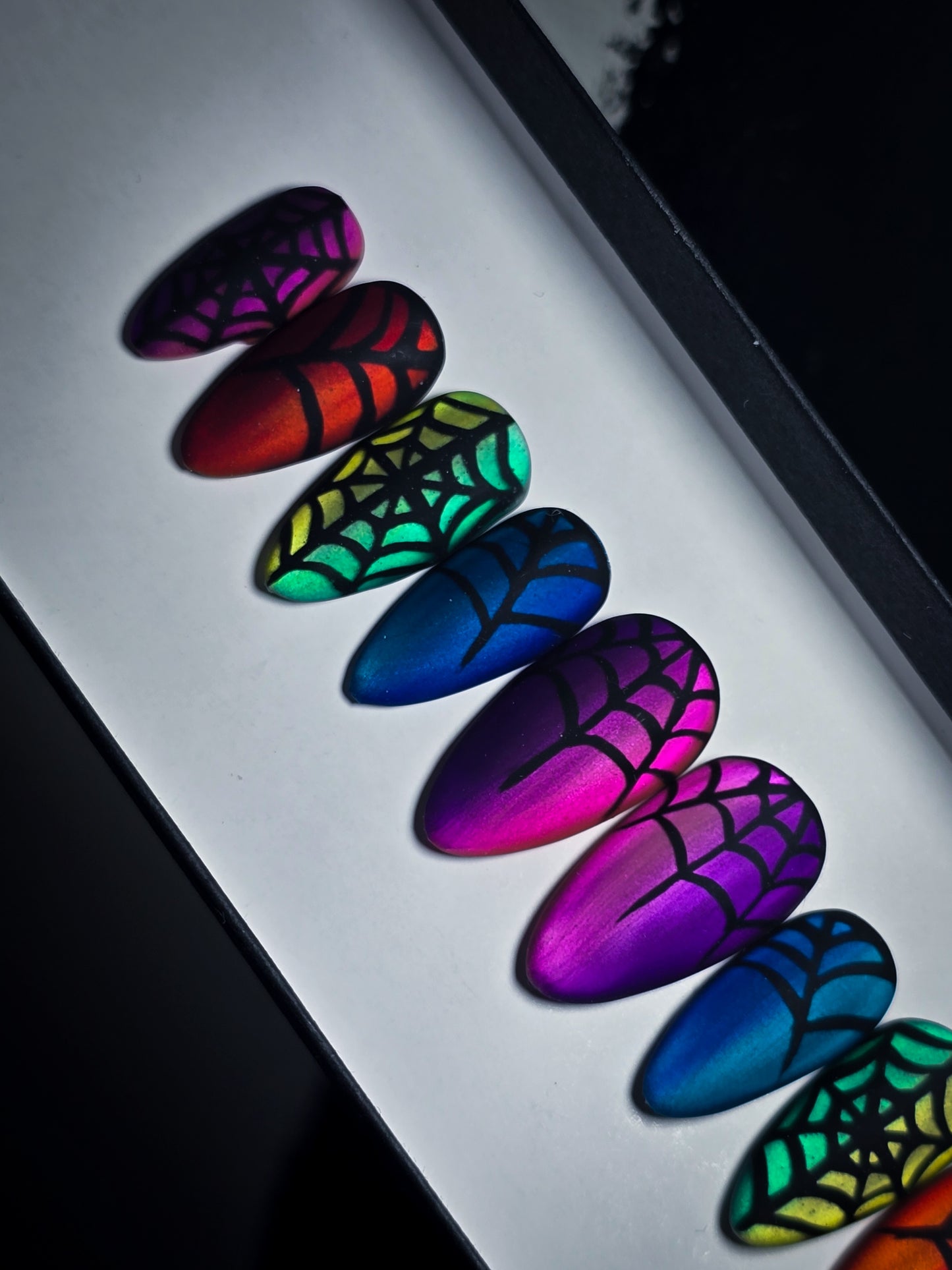 Rainbow Goth Press on Nail Set