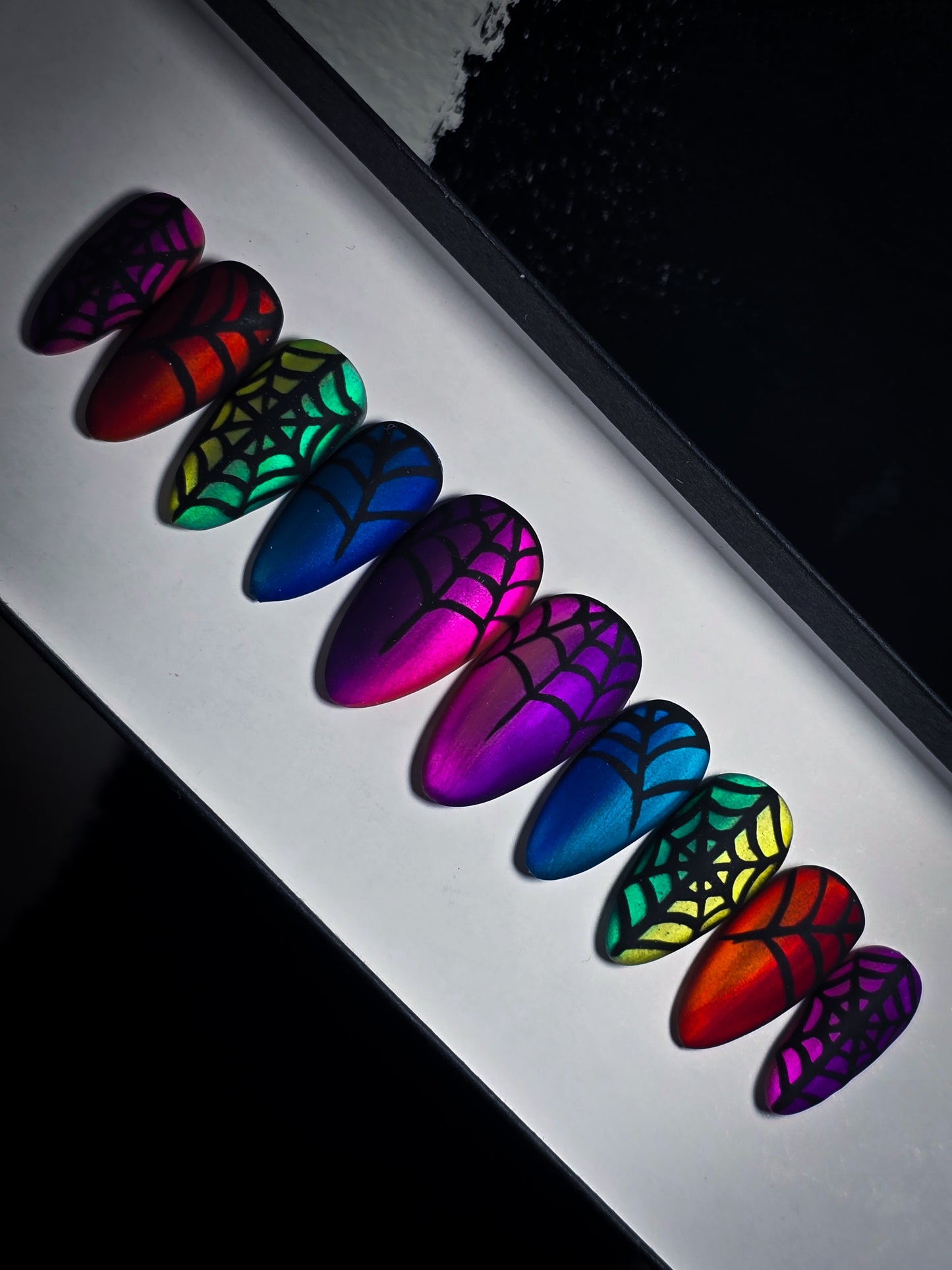 Rainbow Goth Press on Nail Set