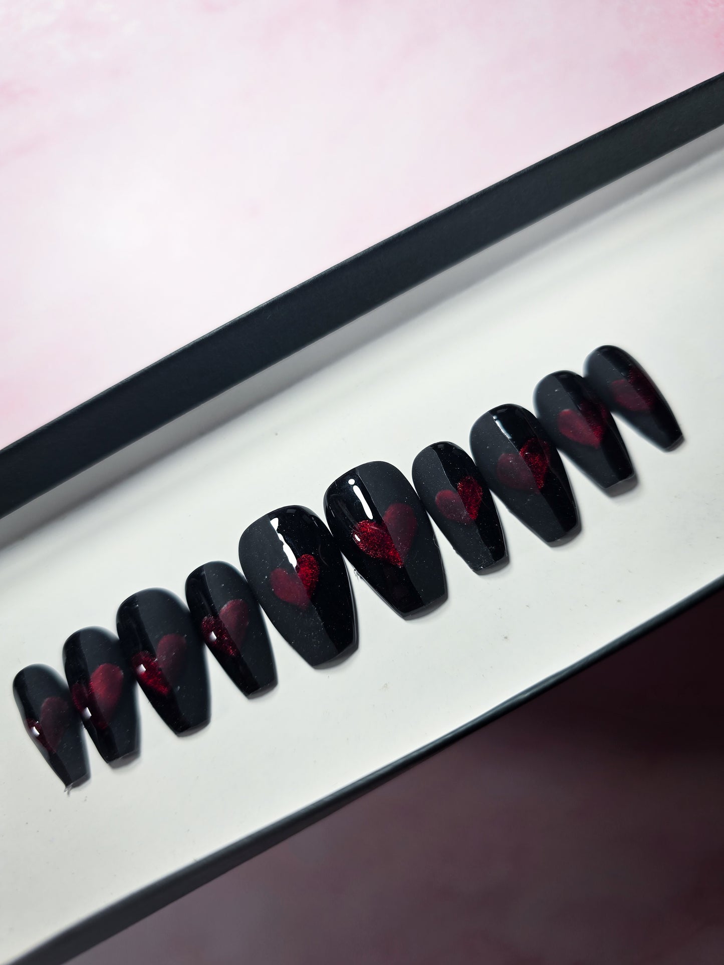 Split Heart Press on Nail Set