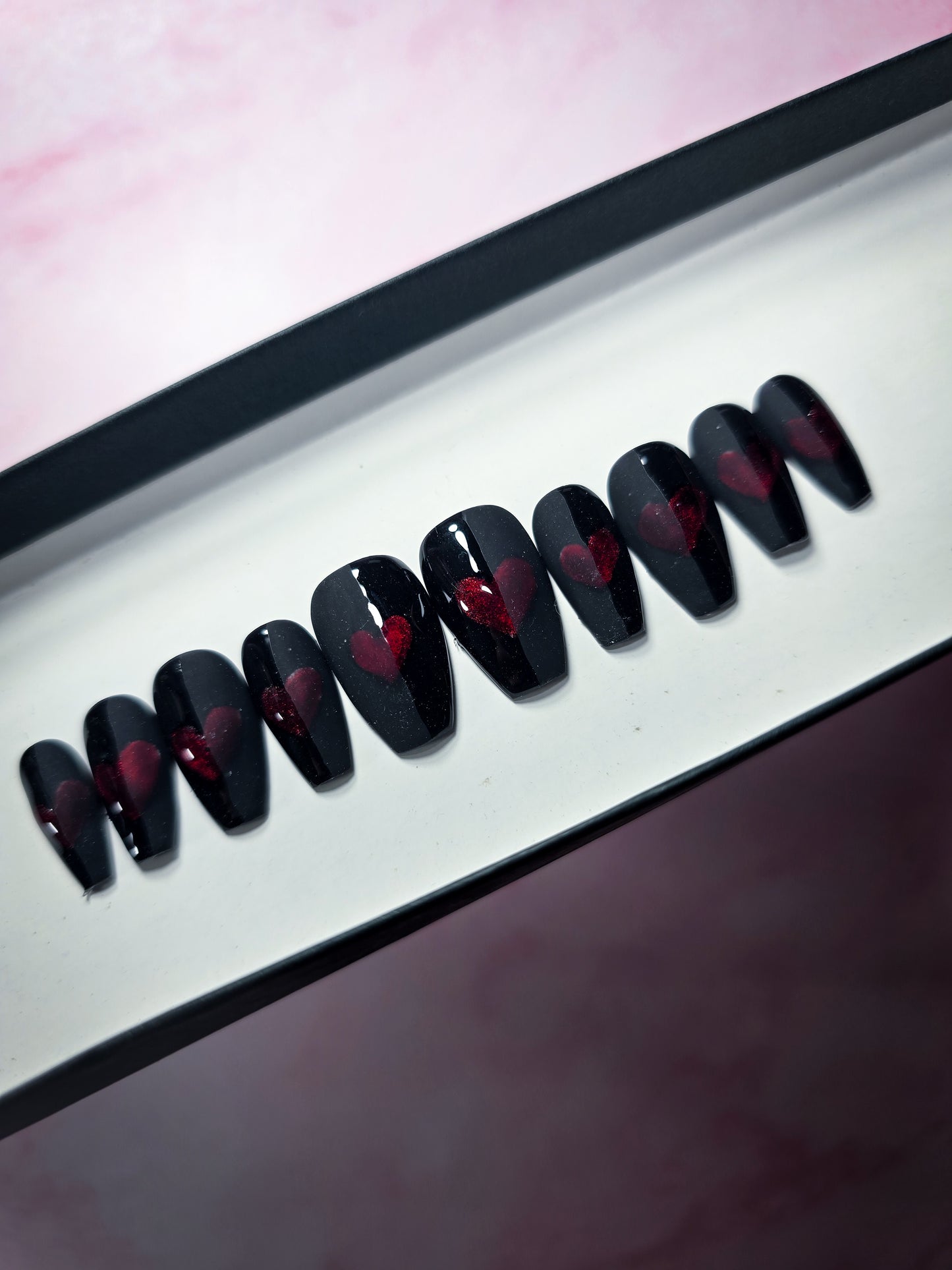 Split Heart Press on Nail Set