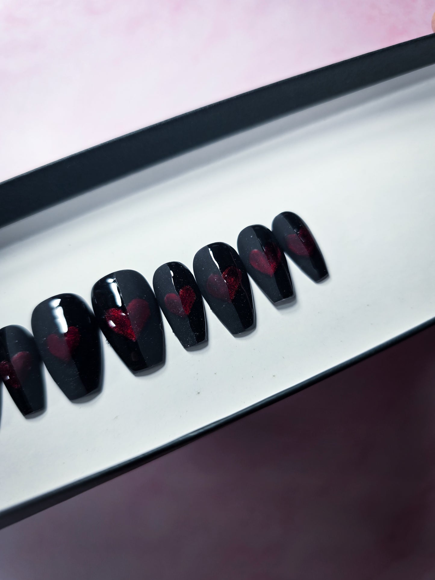 Split Heart Press on Nail Set