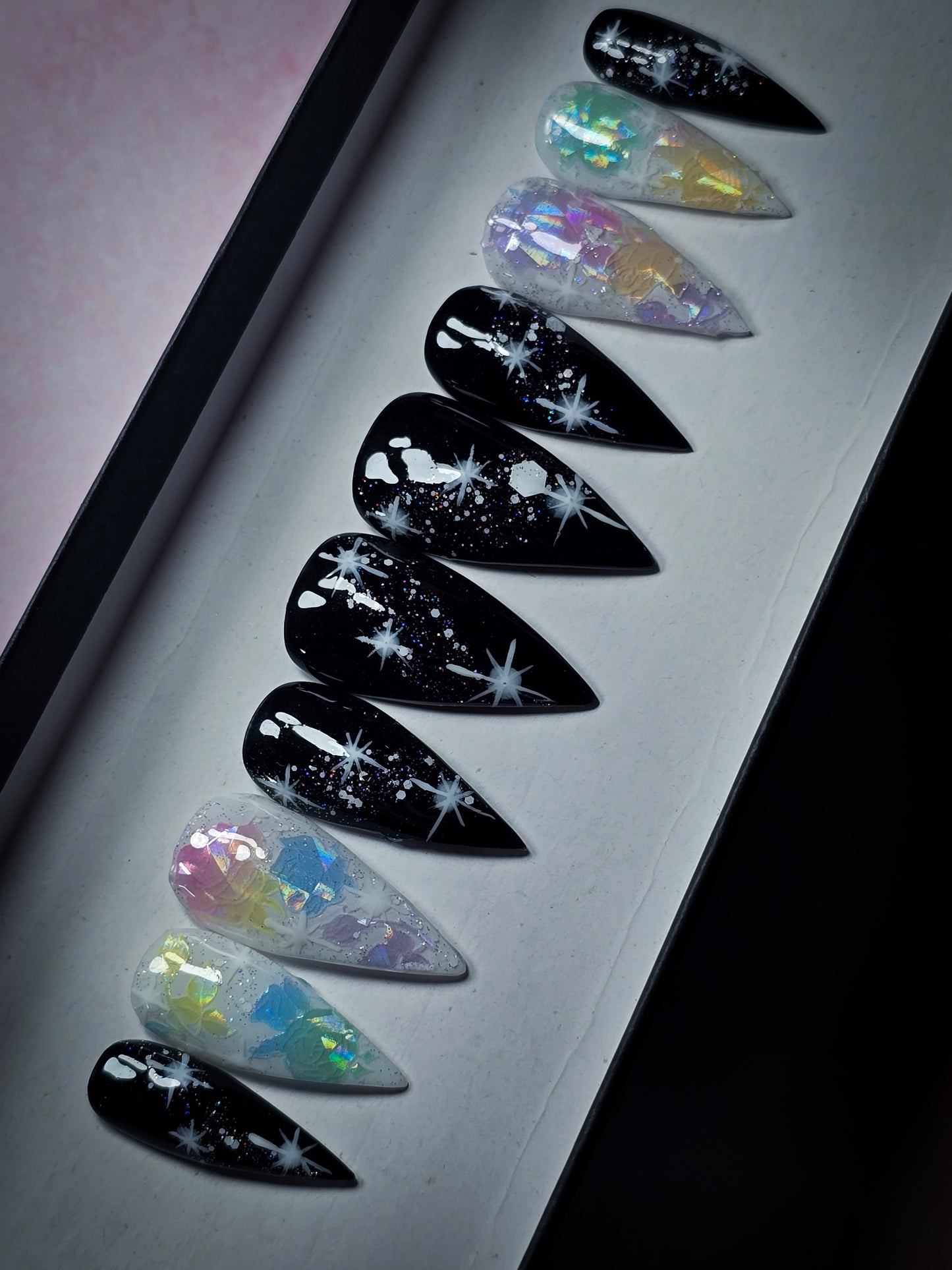 Galaxy Rose Press on Nail Set