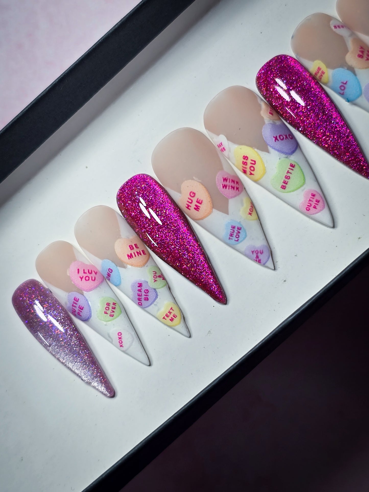 Conversation Hearts Press on Nails
