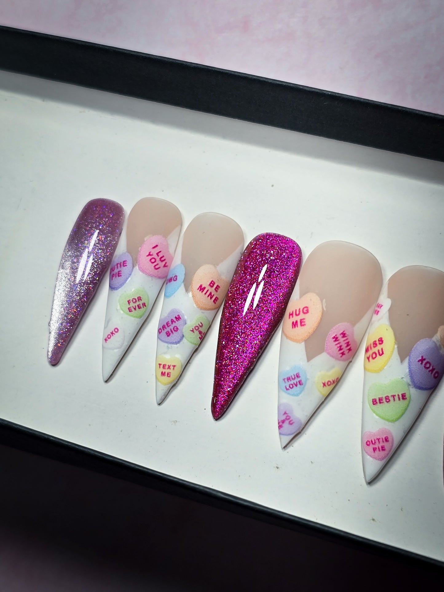 Conversation Hearts Press on Nails