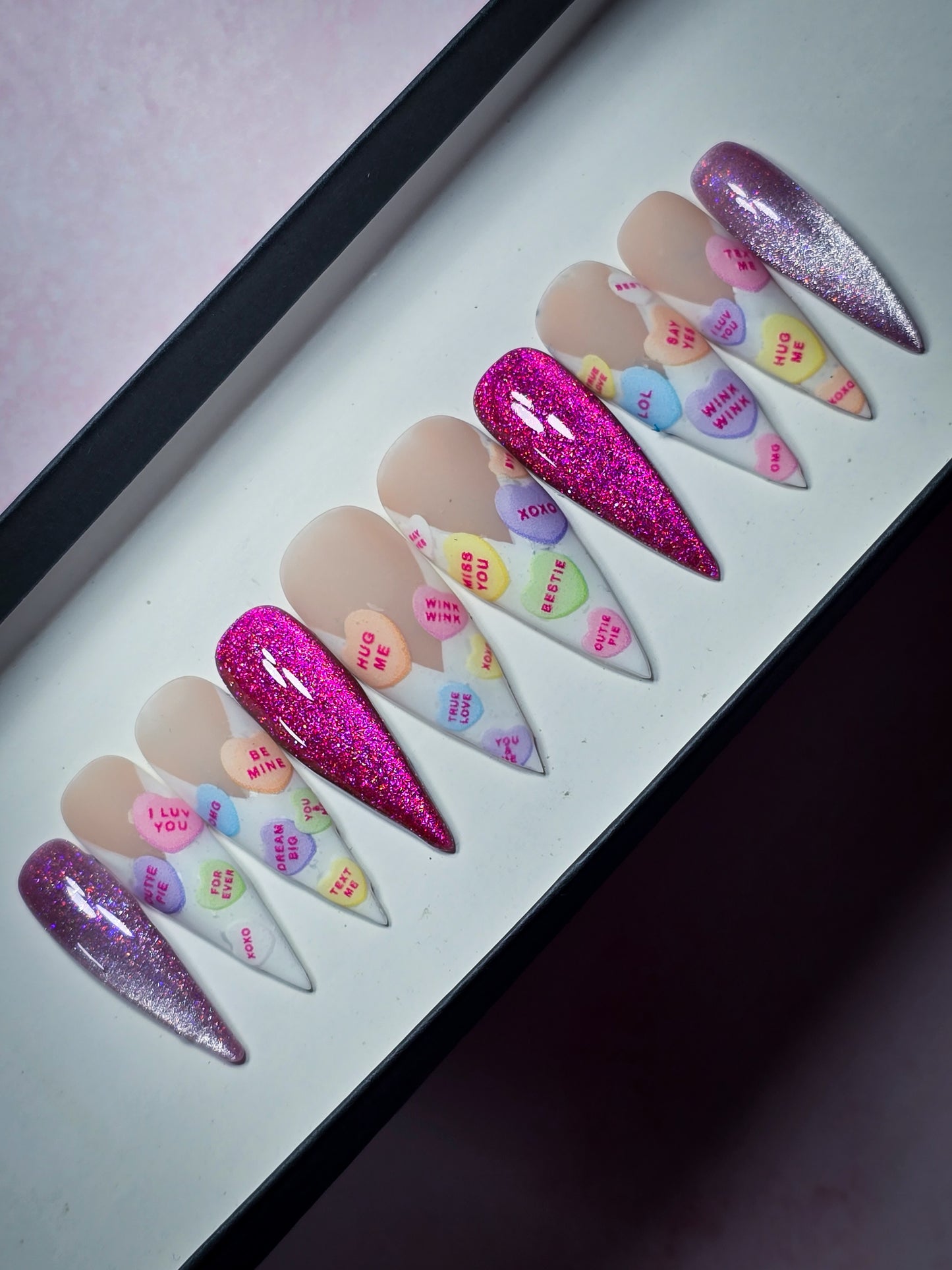 Conversation Hearts Press on Nails