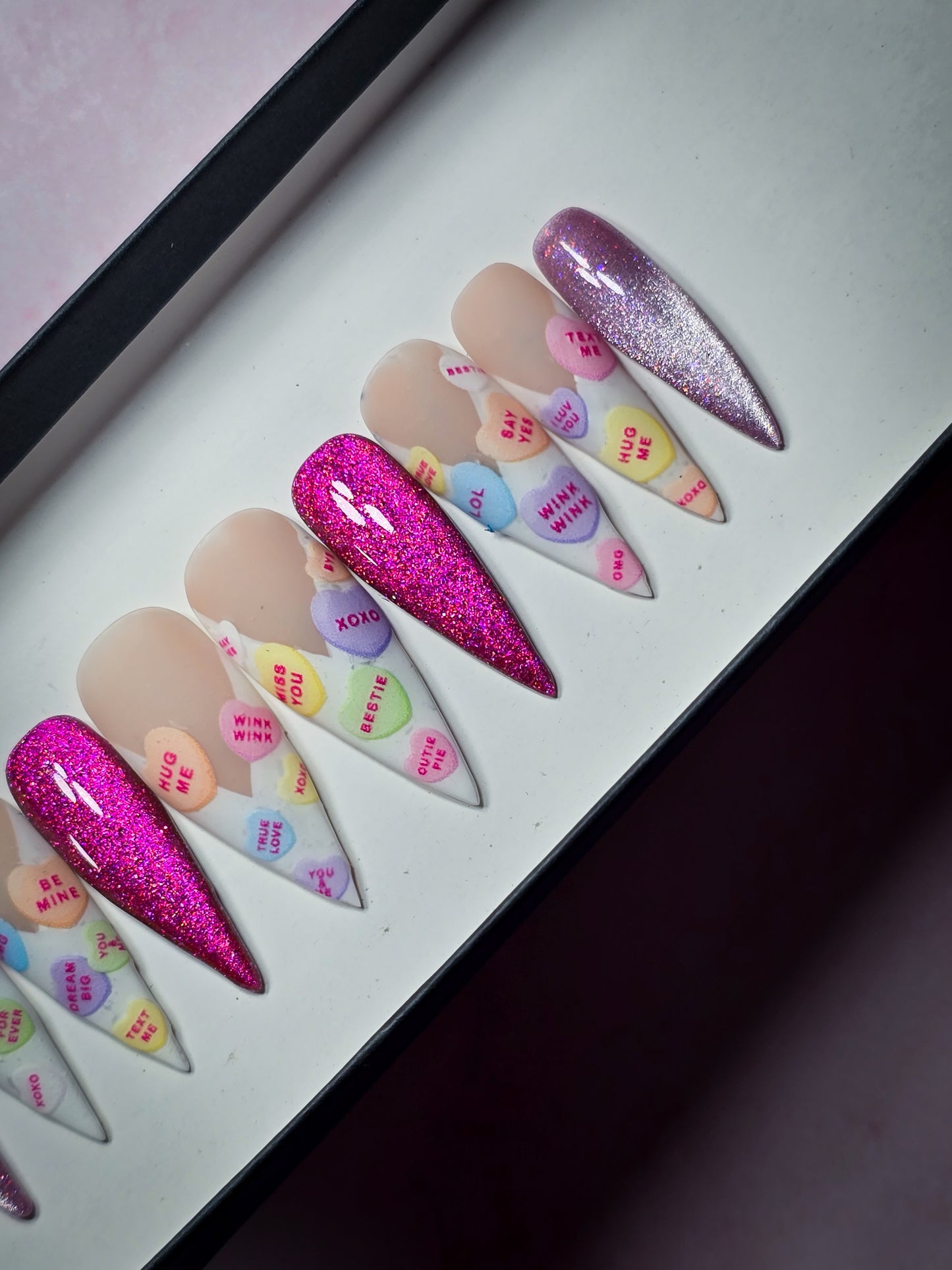 Conversation Hearts Press on Nails