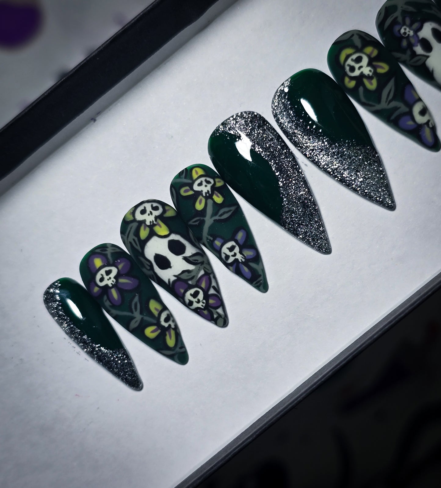 Moonlit Mortals Press on Nail Set (Glow in the Dark)
