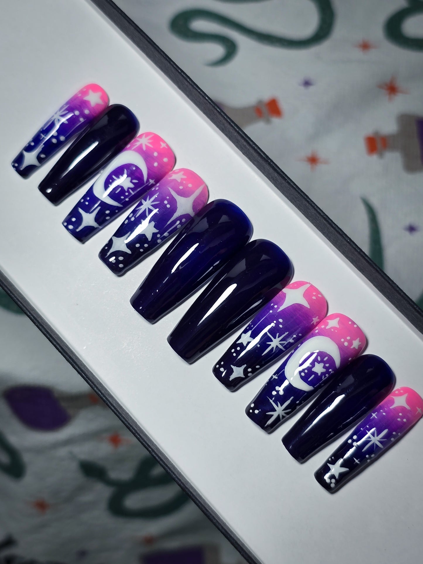 Celestial Shadows Press on Nail Set (Glow in the Dark)