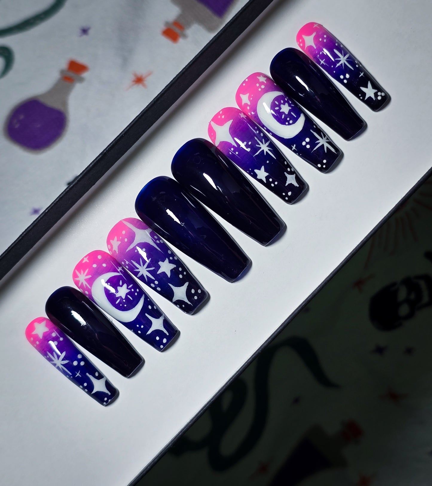 Celestial Shadows Press on Nail Set (Glow in the Dark)