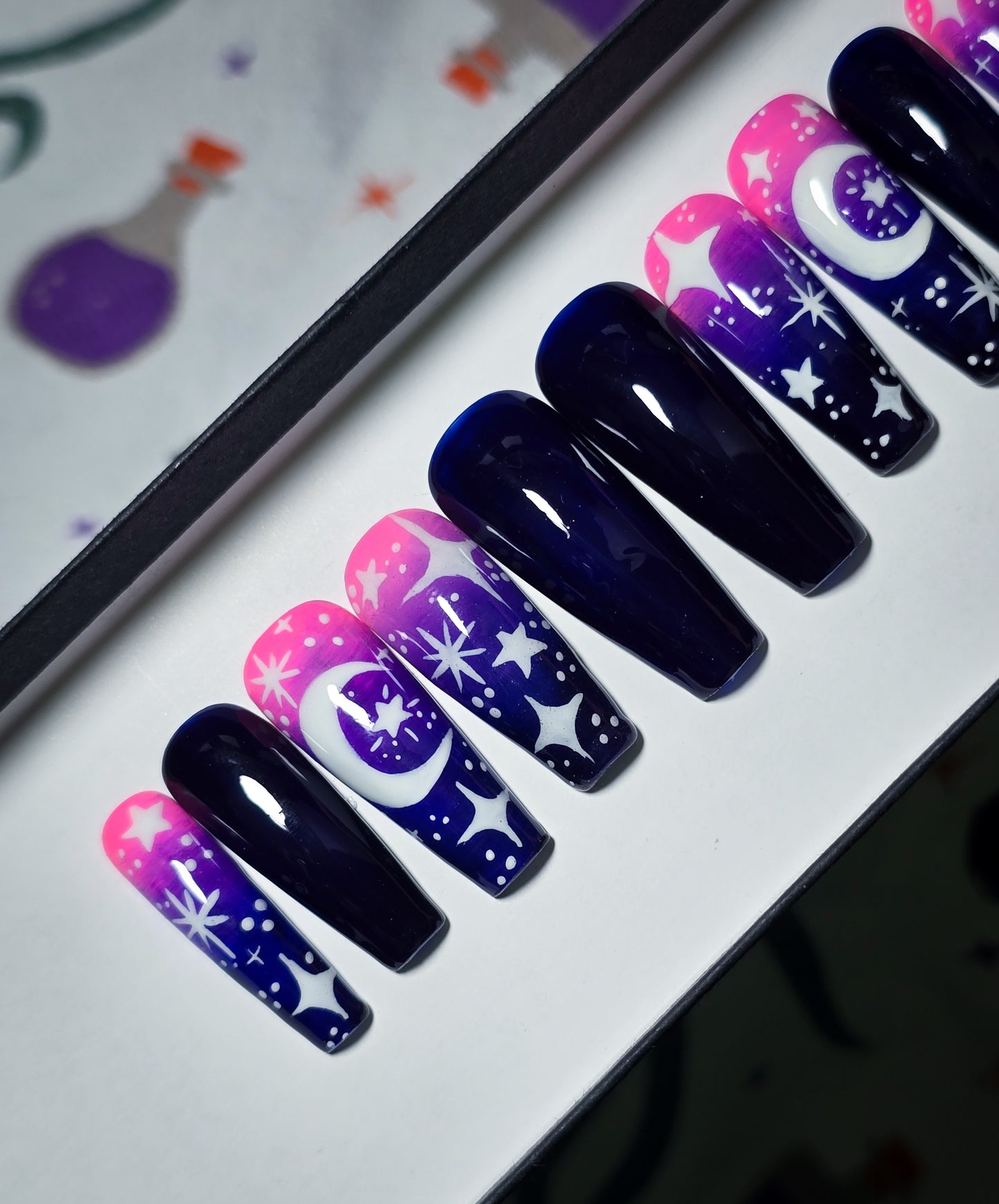 Celestial Shadows Press on Nail Set (Glow in the Dark)