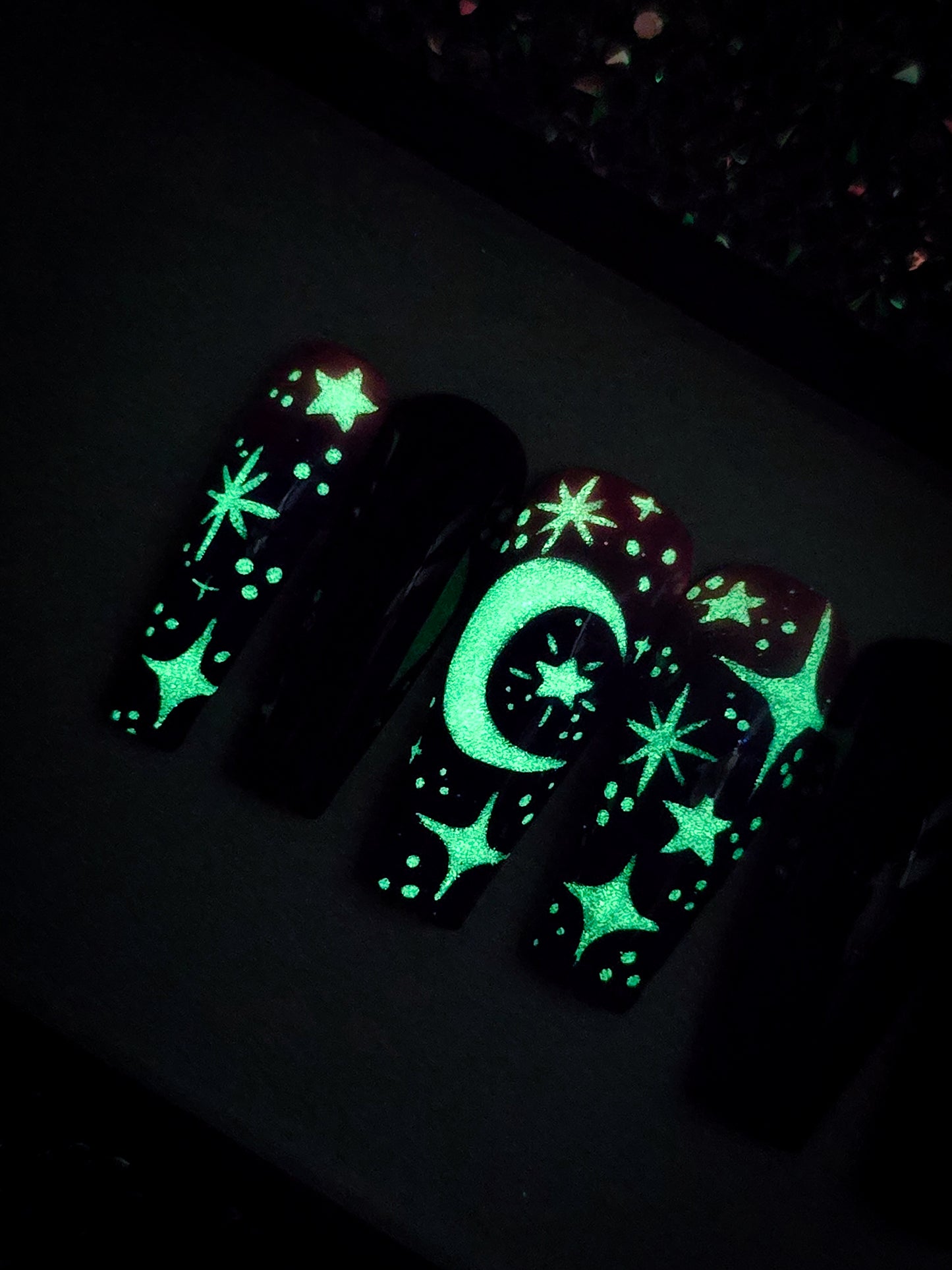 Celestial Shadows Press on Nail Set (Glow in the Dark)