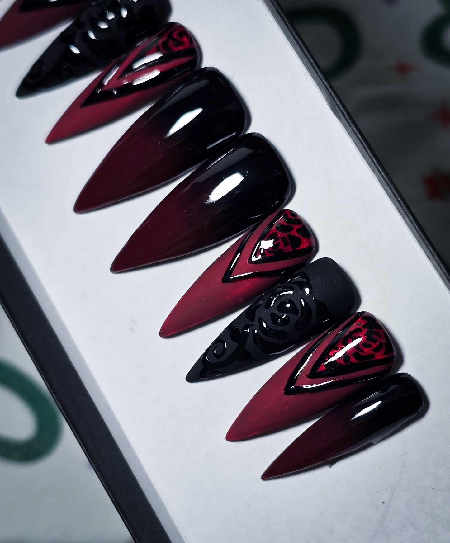 Crimson Shadows Press on Nail Set