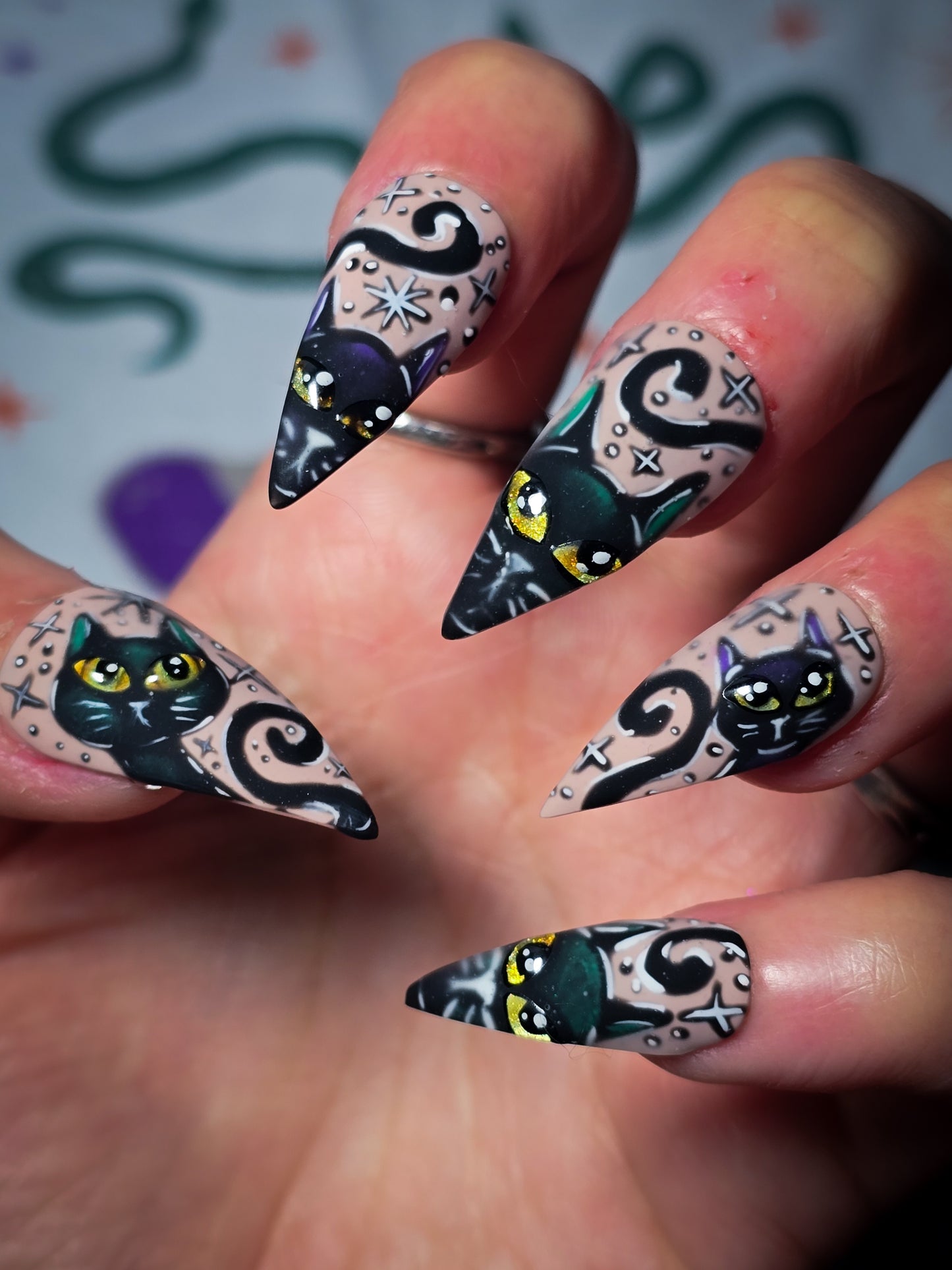 Mystic Kittens Press on Nail Set
