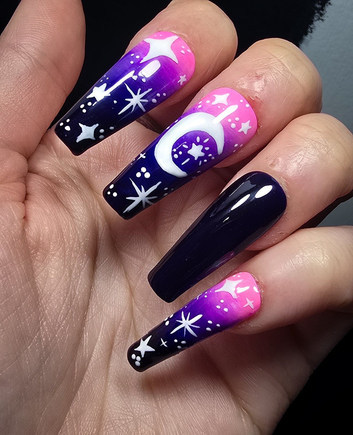 Celestial Shadows Press on Nail Set (Glow in the Dark)