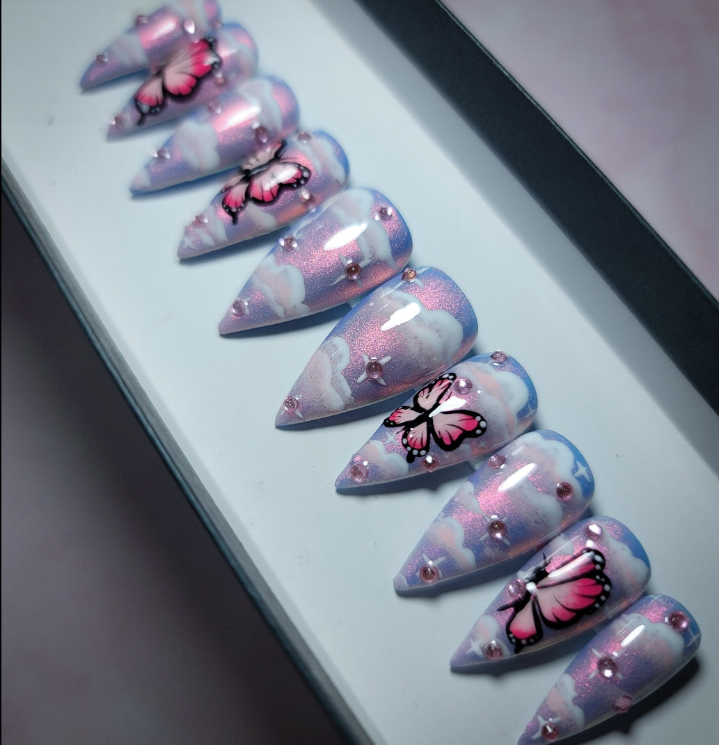 glow in the dark stick on nails