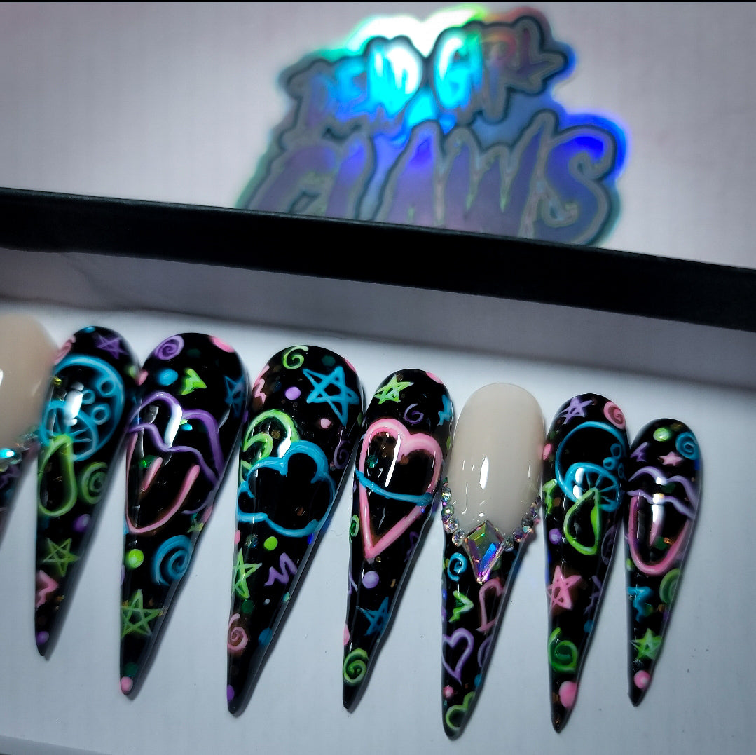Neon Lights Press on Nail Set