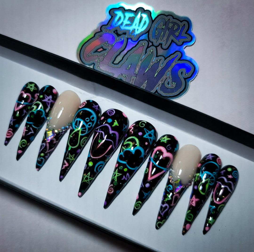 Neon Lights Press on Nail Set