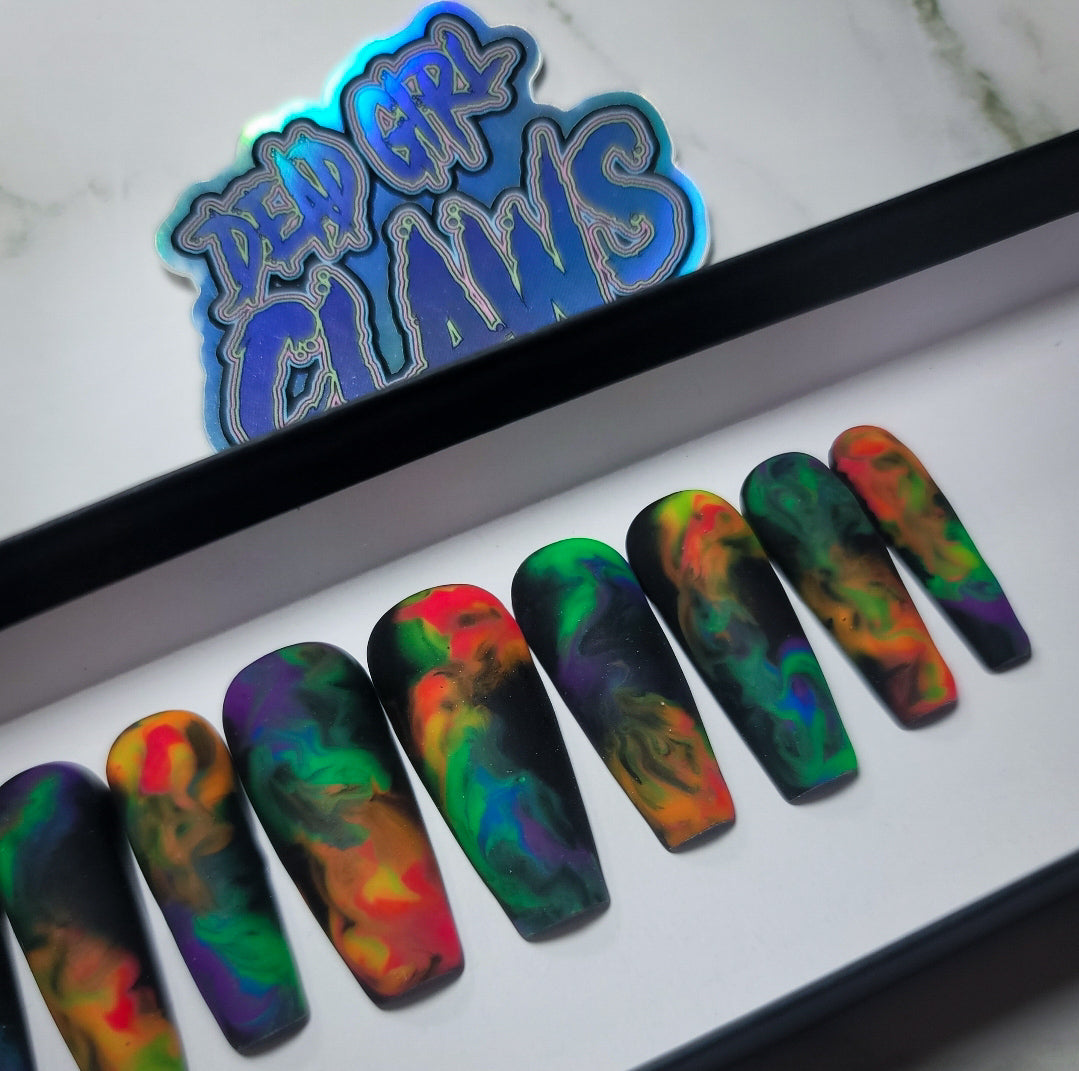 Neon Smoke Press on Nail Set
