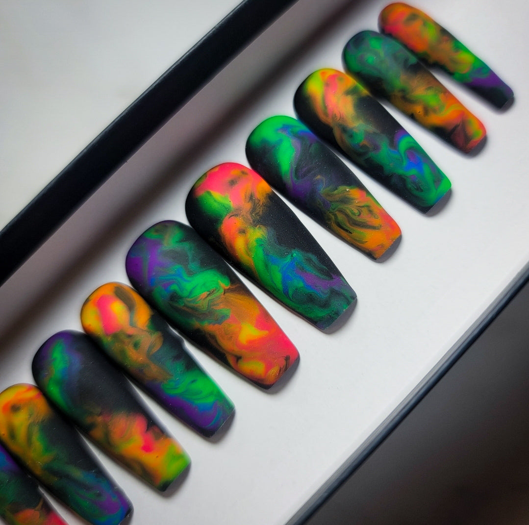 Neon Smoke Press on Nail Set