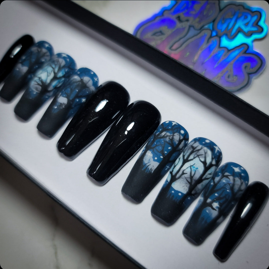 Nightfall (Glow in the Dark) Press on Nail Set