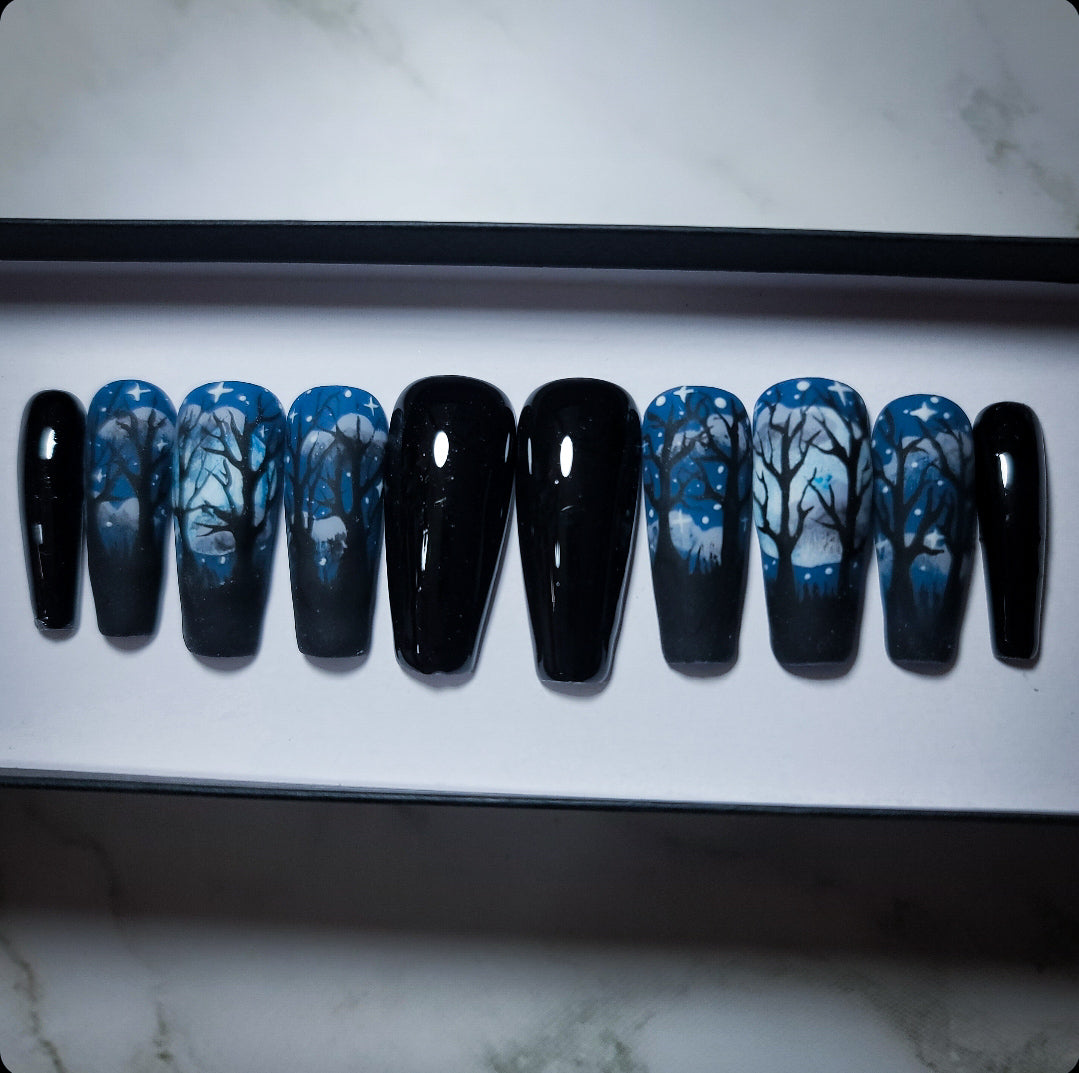 Nightfall (Glow in the Dark) Press on Nail Set