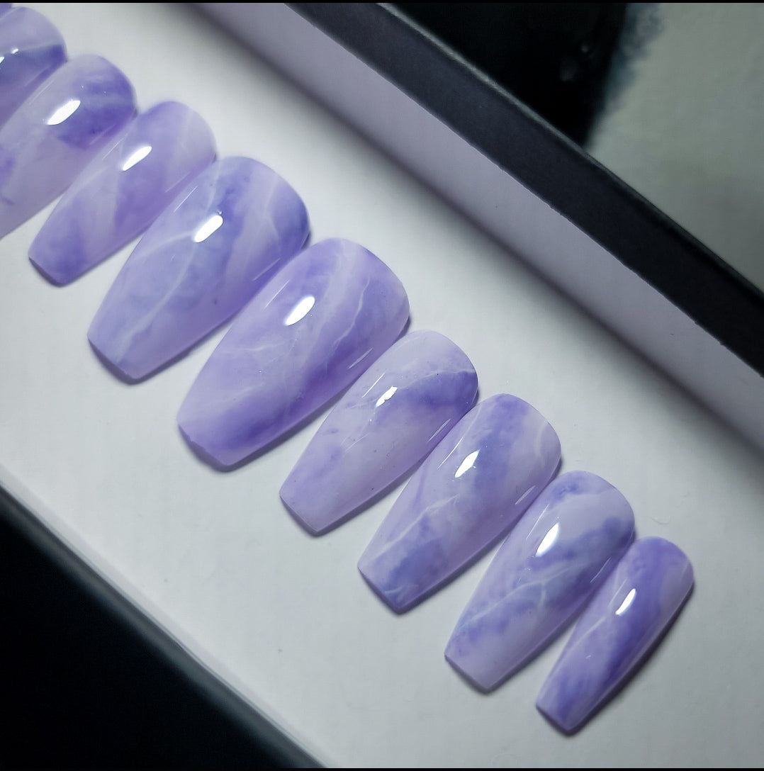 Amethyst Press on Nail Set