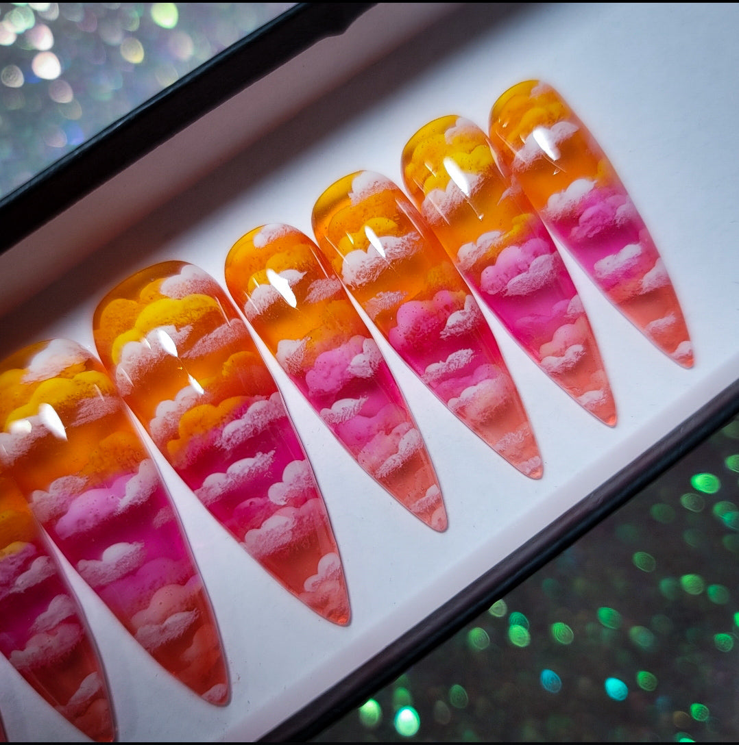 Summer Sunset Press on Nail Set
