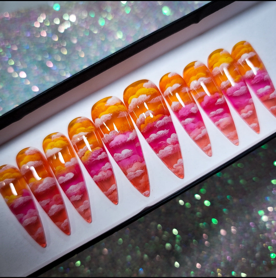 Summer Sunset Press on Nail Set