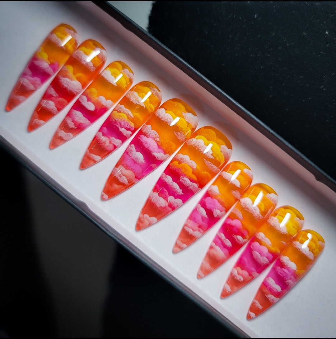 Summer Sunset Press on Nail Set