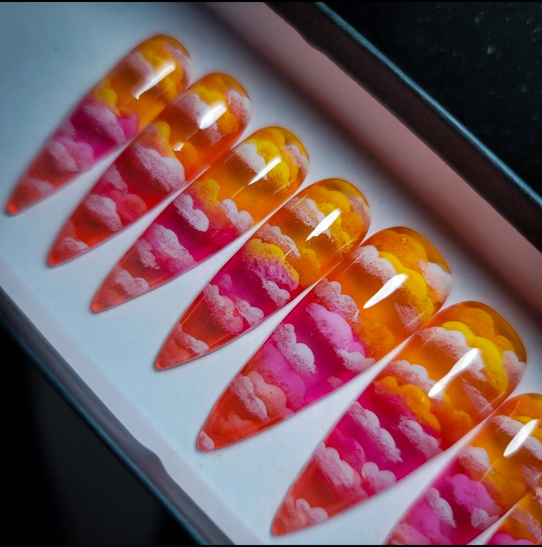 Summer Sunset Press on Nail Set