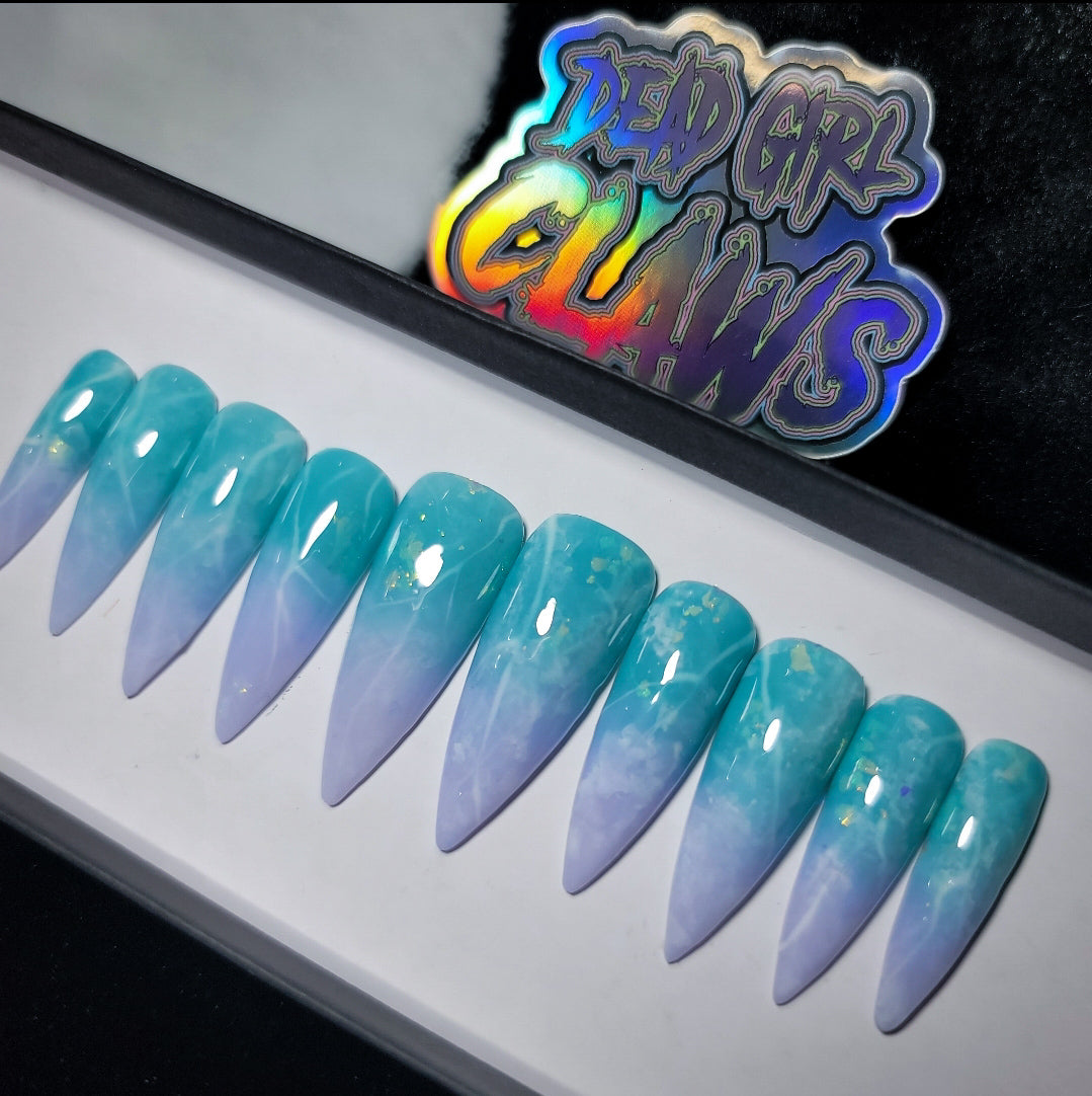 Rainbow Fluorite Press on Nail Set