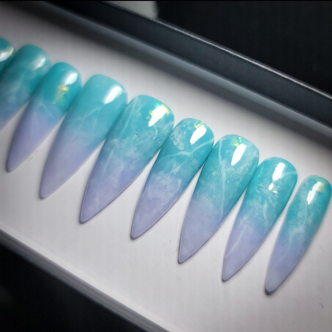 Rainbow Fluorite Press on Nail Set