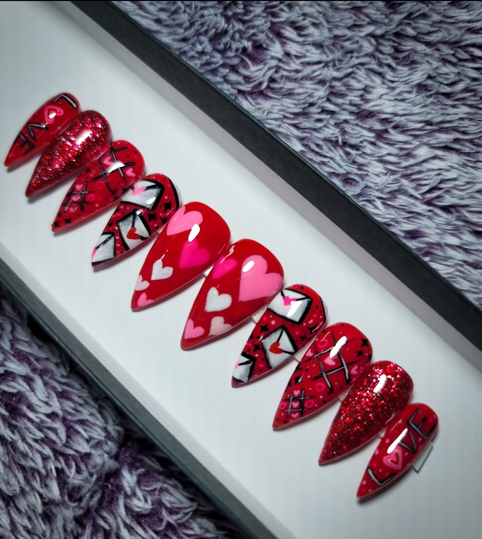 Love Letter Press on Nail set (Thermal Changing)