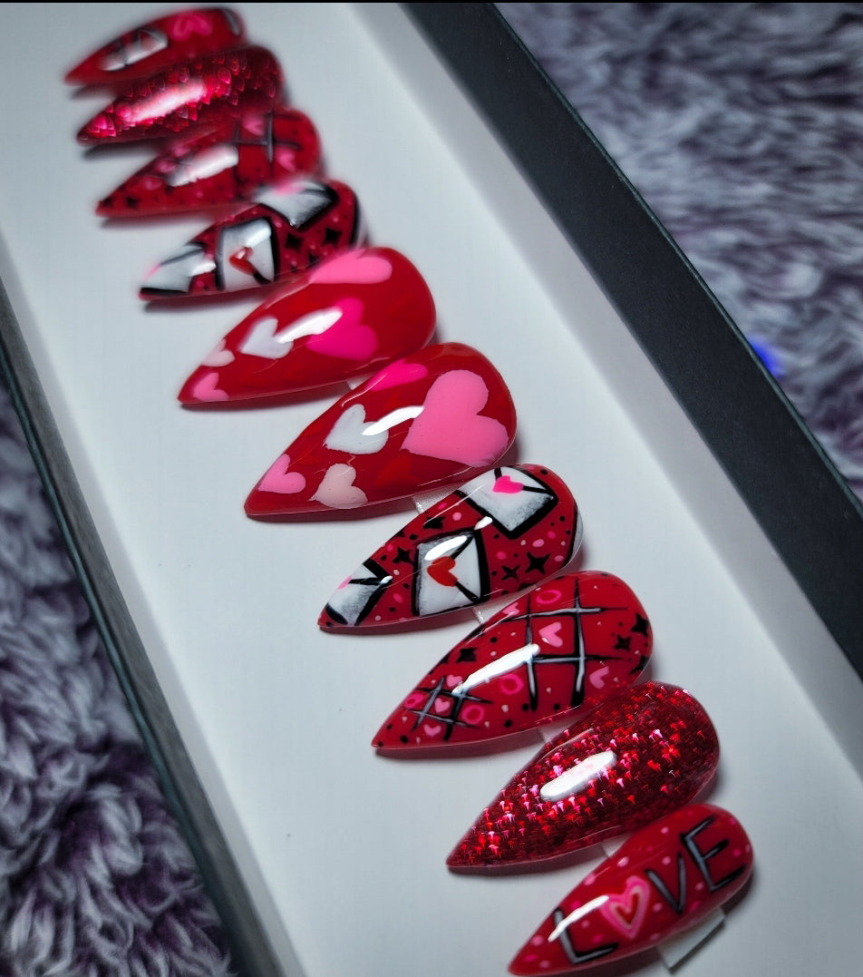 Love Letter Press on Nail set (Thermal Changing)