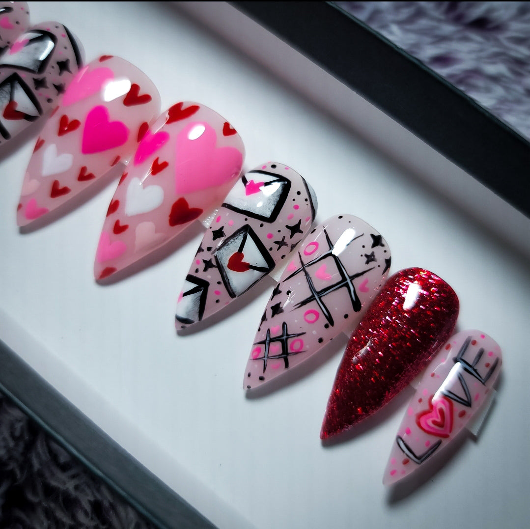 Love Letter Press on Nail set (Thermal Changing)