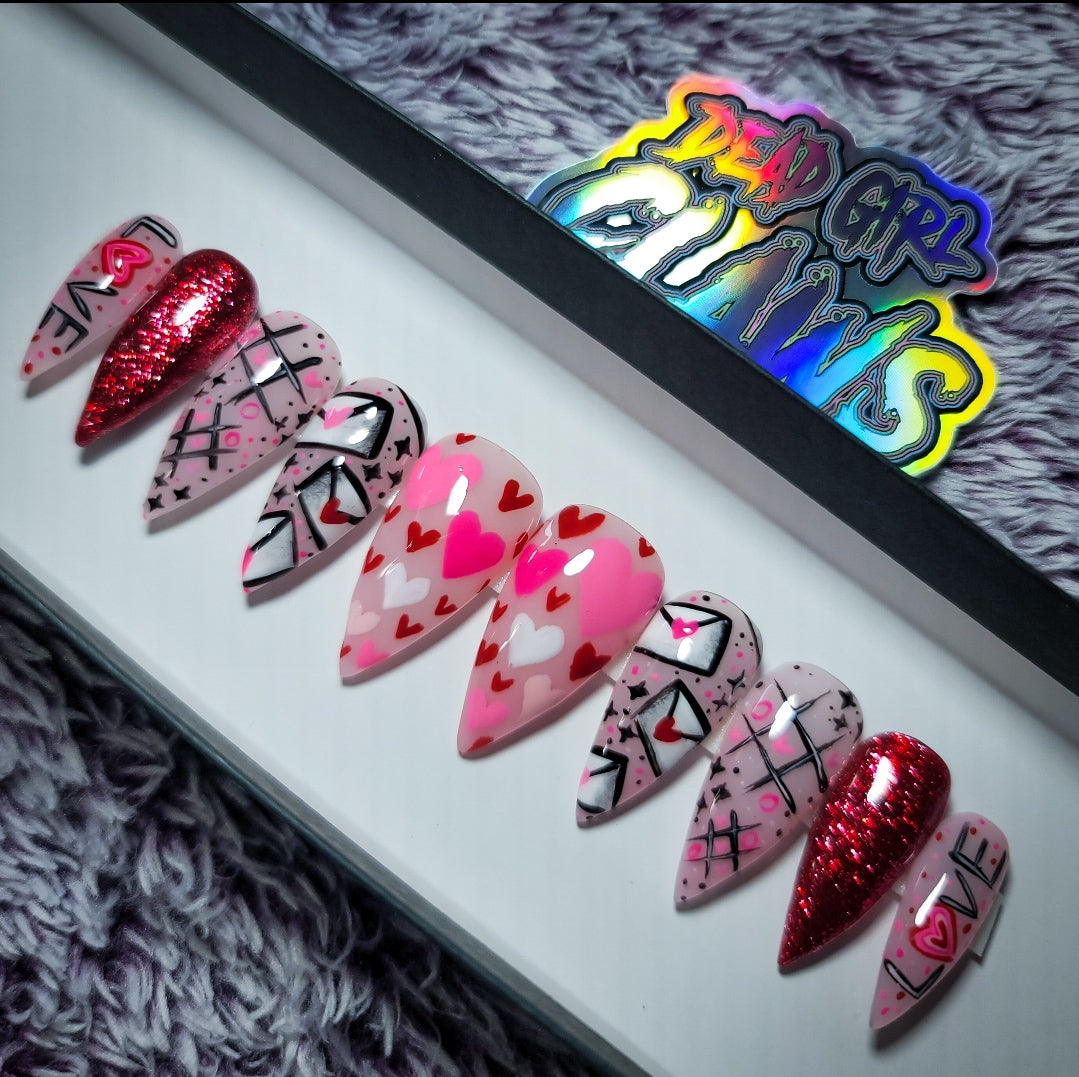 Love Letter Press on Nail set (Thermal Changing)