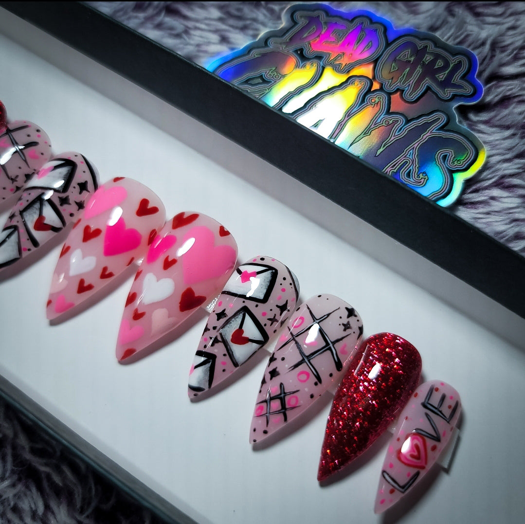 Love Letter Press on Nail set (Thermal Changing)
