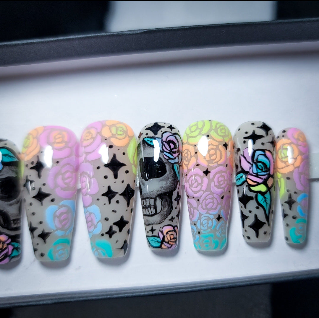 Pastel Rose (Thermal and Glow in the Dark) Press on Nail Set