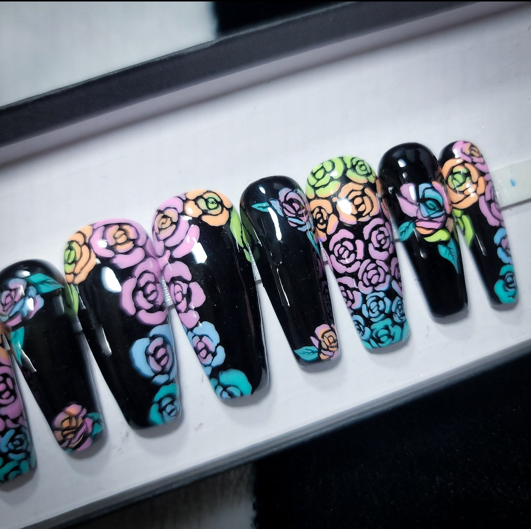 Pastel Rose (Thermal and Glow in the Dark) Press on Nail Set
