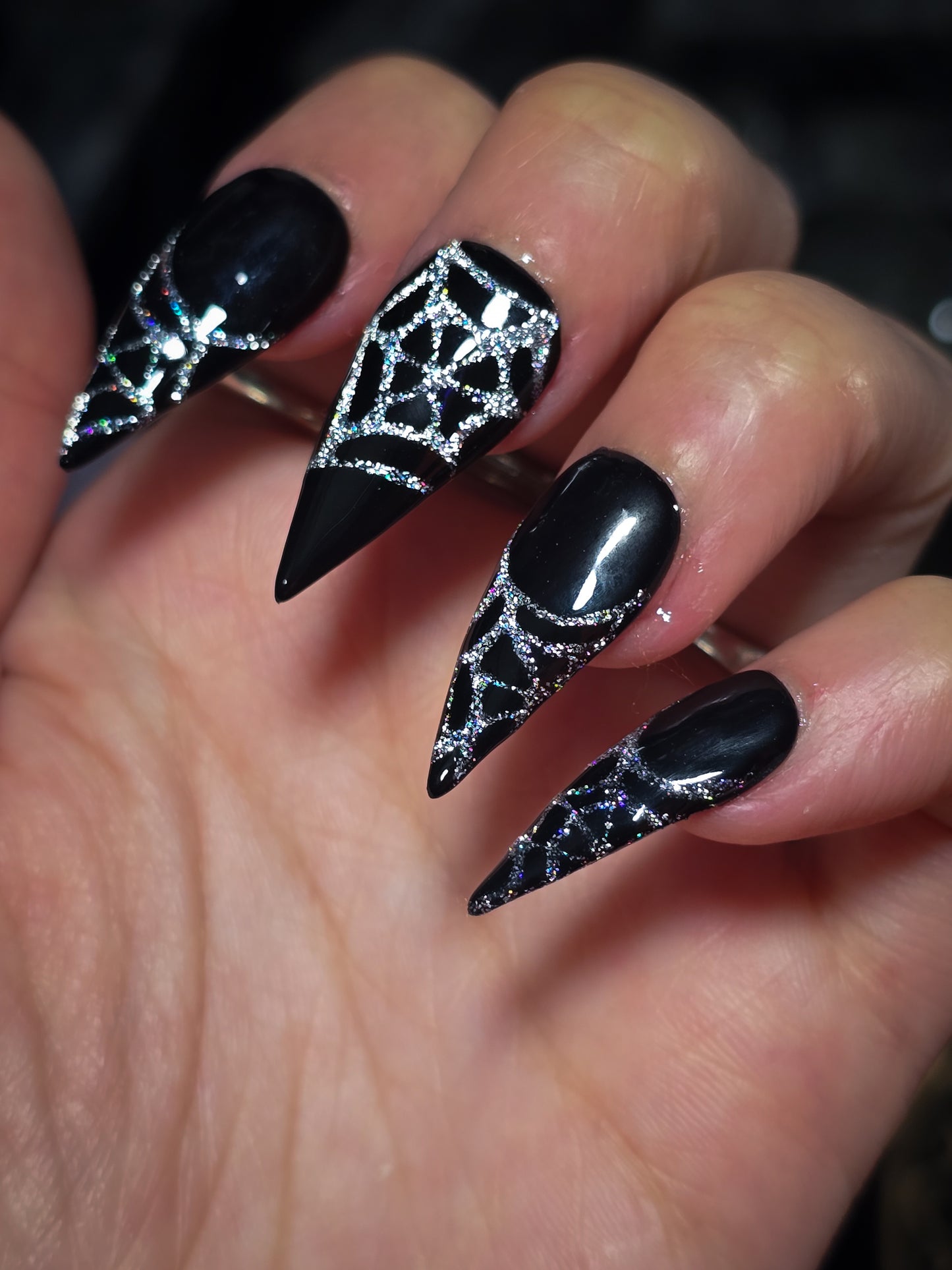 Crystal Web Press on Nail Set