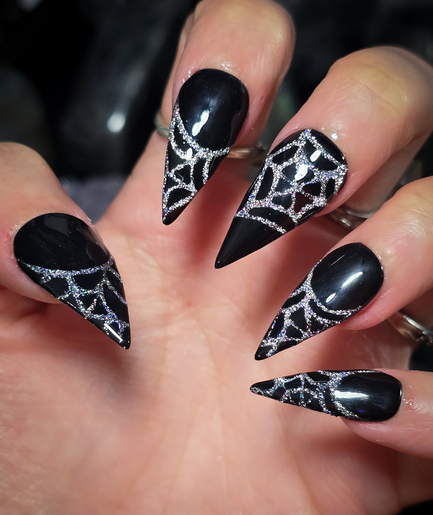 Crystal Web Press on Nail Set