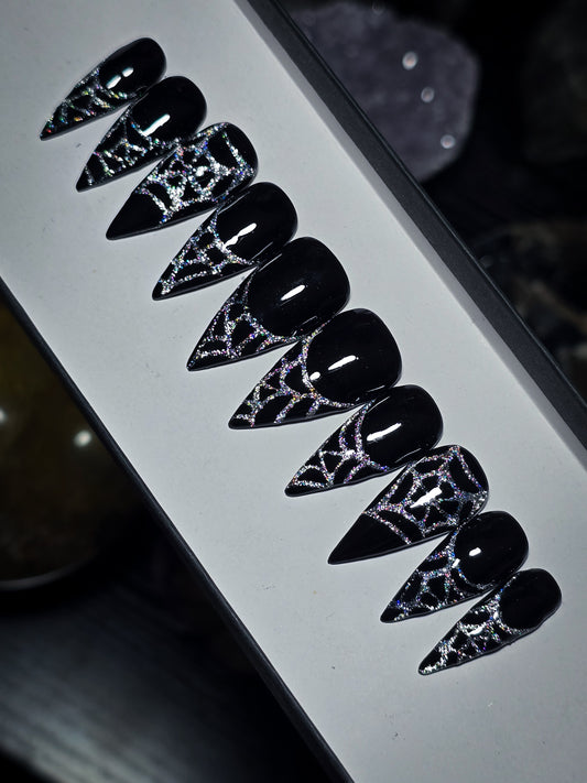 Crystal Web Press on Nail Set