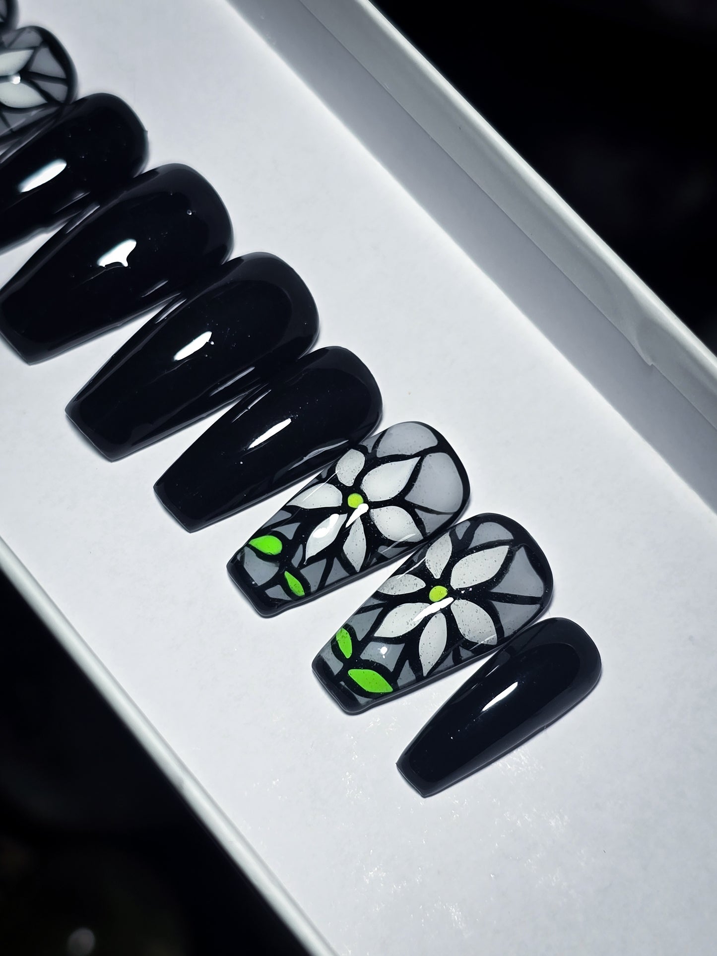Moonlit Petals Press on Nail Set