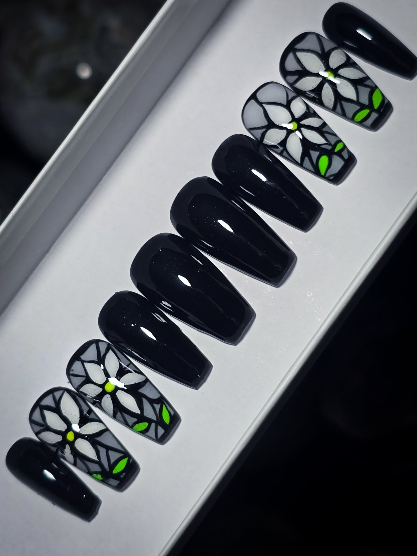 Moonlit Petals Press on Nail Set