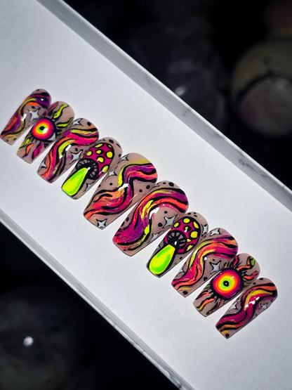 Neon Dreamscape Press on Nail Set